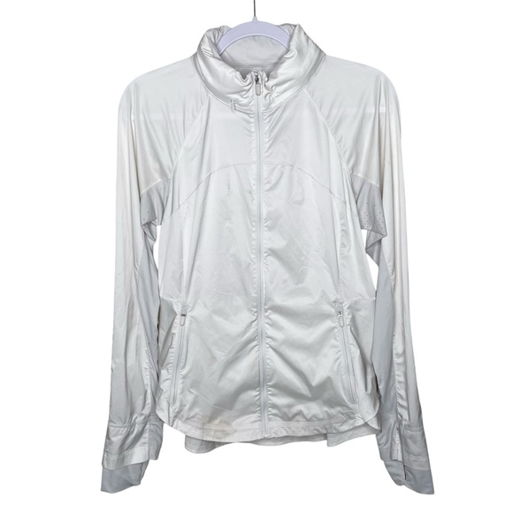 lululemon Goal Smasher Jacket Hooded White Sz 8 - Picture 6 of 16